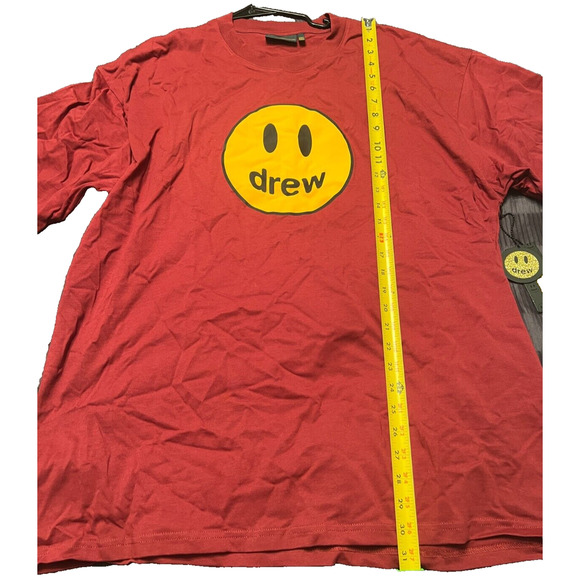 NWT Drew House x Justin Bieber Mens SS Tshirt Sz XXL Burgundy Barrymore RARE - Picture 8 of 10